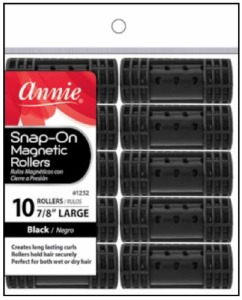 Annie Snap-On Magnetic Rollers - Large - 10 Pack - #1232 - Black