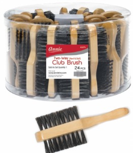 Mini Two-Way Brush Light Brown 50% Boar Bristle And 50% Nylon Bristle #2074