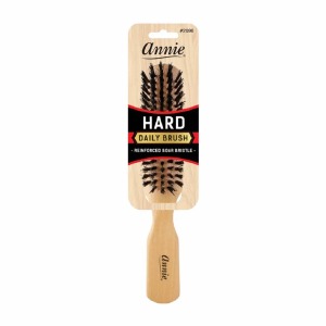 Hard Wooden Brush 5 Row Light Brown 50% Boar Bristle and 50% Firm Nylon Bristles #2090