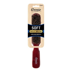 Soft Wooden Brush 100% Pure Boar Bristles Dark Brown Finish #2091