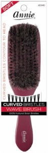 Soft Wave Curved Bristle Brush 100% Pure Boar Bristles #2340