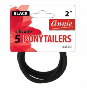 Silicone Ponytailers 5ct, Black #3380