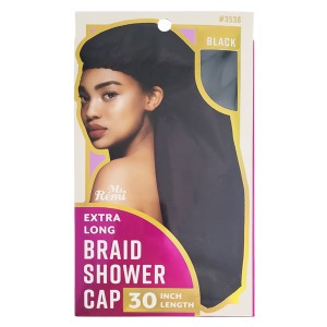Annie Extra Long Braid Shower Cap #3536 - Black