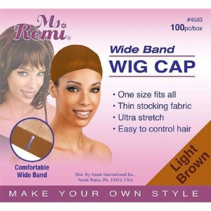 Annie Ms Remi Wig Cap Wide Band Light Brown 100PC #4583