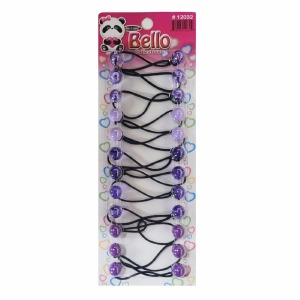 Bello Twin-Bead Hair-Knockers - 12mm - #12032 - Assorted Purple
