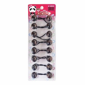 Bello Twin-Bead Wood Hair-Knockers - 20mm - #12952 - Dark Brown