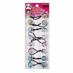 Bello Twin-Bead Hair-Knockers - 20mm - #16157-G - Speckled Clear