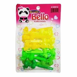 Bello Hair Barrettes - Bows - #20012 - GreenTone / Yellow Tone