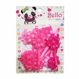 Bello Hair Barrettes - Flowers - #20106 - Assorted Pink