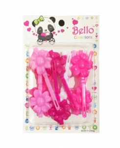 Bello Barrettes Flowers Pink Assorted #20106