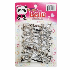 Bello Hair Barrettes - Bows - #20201 - Silver