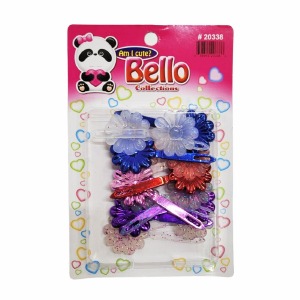 Bello Hair Barrettes - Flowers - #20338 - Glitter Assorted Colors