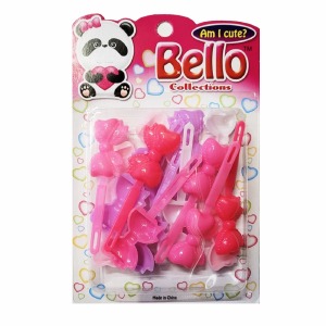Bello Hair Barrettes - Bows - #27108 - Assorted Pink