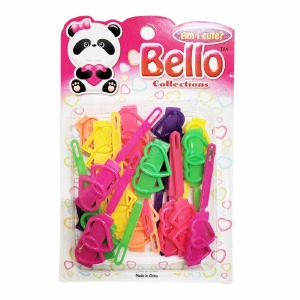 Bello Hair Barrettes - Heart - #28107 - Assorted Colors
