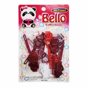 Bello Hair Barrettes - Heart - #28118 - Clear/White/Red/Burg Bello Hair Barrettes - Heart - #28118 - Clear/White/Red/Burg