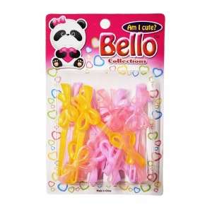 Bello Hair Barrettes - Bows - #29026-C - Yellow/Pink Tone