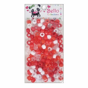 Bello Small Hair Beads - Small Package - #30036 - Assorted Red