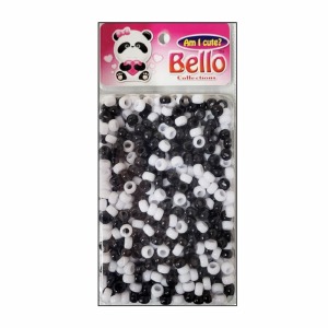 Bello Small Hair Beads - Large Package - #30226 - Black/White
