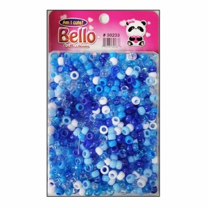 Bello Small Hair Beads - Large Package - #30233 - Assorted Blue