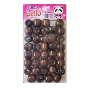 Bello Large Hair Beads - Wood - #38102 - Dark Brown