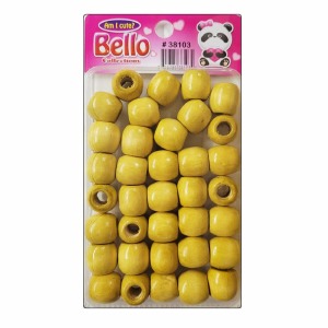Bello Large Hair Beads - Wood - #38103 - Light Brown