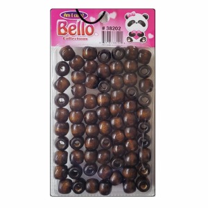 Bello Small Hair Beads - Wood - #38202 - Dark Brown