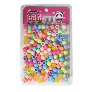 Bello Medium Hair Beads - Large Package - Assorted Pastel #38820