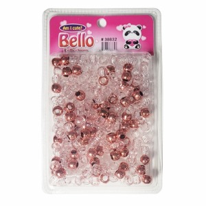 Bello Medium Hair Beads - Large Package - Rose/Clear Speckled #38832