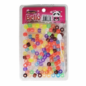 Bello Medium Hair Beads - Large Package - Assorted Matte Clear Color #38871