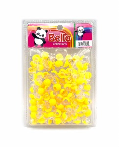 Bello Large Beads in Large Package - Yellow Swirl #39954