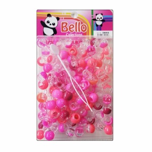 Bello Large Hair Beads - Large Package - Pink Swirl #39955