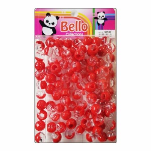 Bello Large Hair Beads - Large Package - Red Swirl #39957