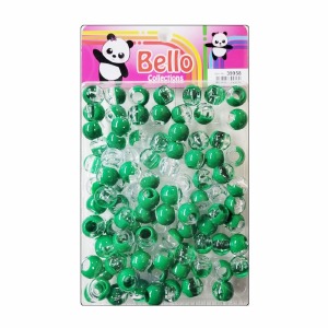 Bello Large Hair Beads - Large Package - Green Swirl #39958