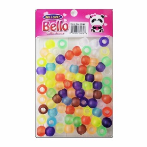 Bello Large Hair Beads - Large Package - Assorted Matte Clear Color #39971