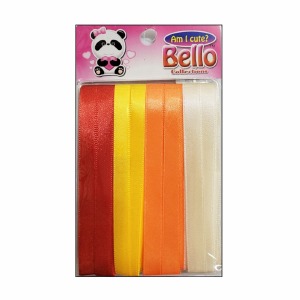 Bello Ribbons 3/8 Inch Red/Yellow/Orange/Crm - 8 Strips #40933