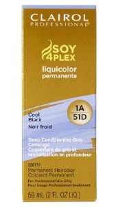 Clairol Soy4Plex LiquiColor Permanent Hair Cool Black Noir Foid 2oz