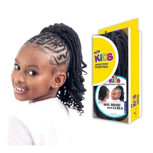 Drawstring Ponytail For Kids Box Braid With Curls  - # 4