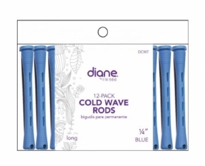 Diane Cold Wave Rods 1/4'' Blue, Long, 12pcs/pk #DCW7