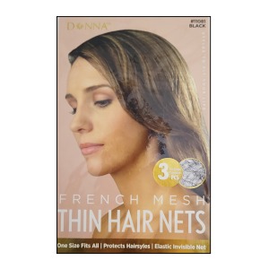Donna French Mesh Thin Hair Nets #11081 - Black
