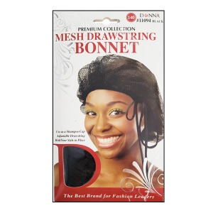 Donna Mesh Drawstring Bonnet #11094 - Black