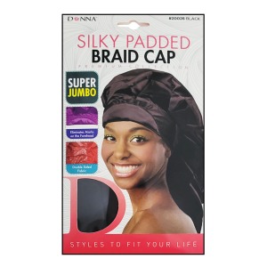Donna Silky Padded Braid Cap Super Jumbo #20026 - Black Donna Silky Padded Braid Cap Super Jumbo #20026 - Black