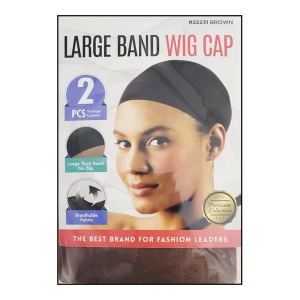 Donna Large Band Wig Cap (2pcs) #22231 - Brown