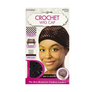 Donna Crochet Wig Cap #22536 - Black