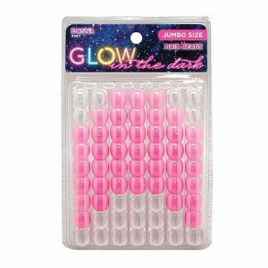 Donna Jumbo Hair Beads - Large Package - Glow in the Dark - Pink #5811