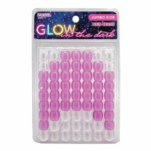 Donna Jumbo Hair Beads - Large Package - Glow in the Dark - Purple #5813