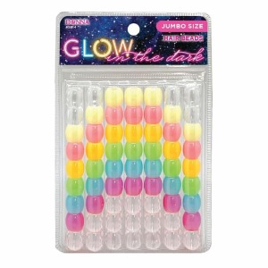 Donna Jumbo Hair Beads - Large Package - Glow in the Dark - Mix Colors #5814