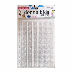 Donna Jumbo Hair Beads - Large Package - Clear with Silver Glitter #5832 Donna Jumbo Hair Beads - Large Package - Clear with Silver Glitter #5832
