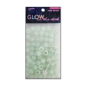 Donna Glow in the Dark Hair Beads #5984 - White