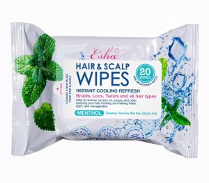 ESHA Hair & Scalp Wipes: Instant Cooling Refresh For Braids (20 Sheets)