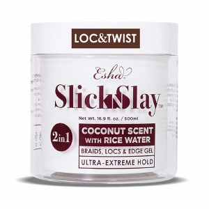 Esha Slick N Slay 2in1 Braids Locs & Edge Gel - Ultra Extreme Hold  16.9oz - Coconut